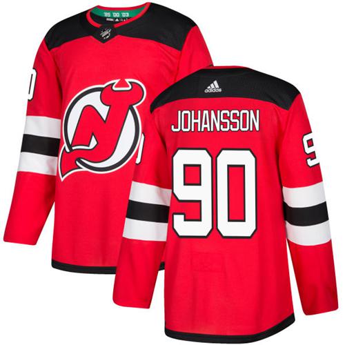 Adidas Devils #90 Marcus Johansson Red Home Authentic Stitched NHL Jersey - Click Image to Close